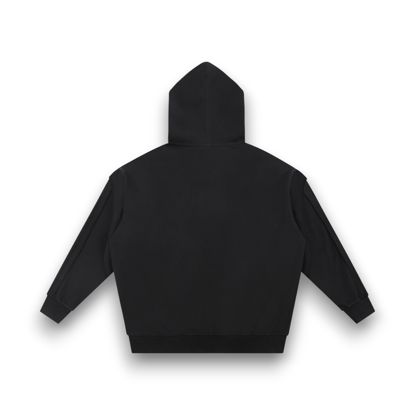 RB Contrast Tape Raw Edge Double Layered Zip W Hoodie