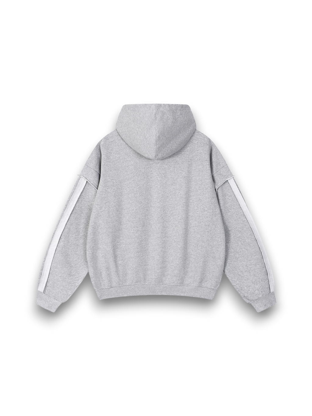 RB Contrast Tape Raw Edge Double Layered Zip Hoodie