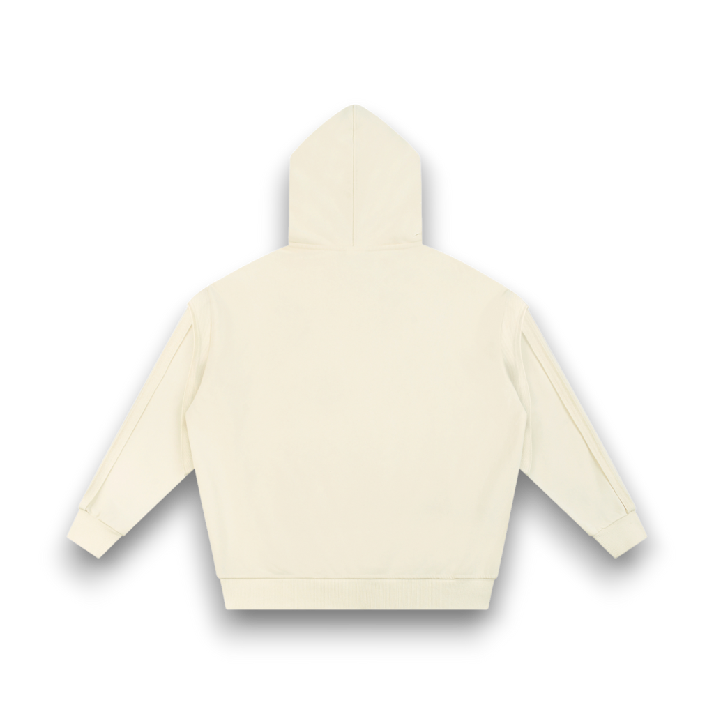 RB Contrast Tape Raw Edge Double Layered Zip W Hoodie