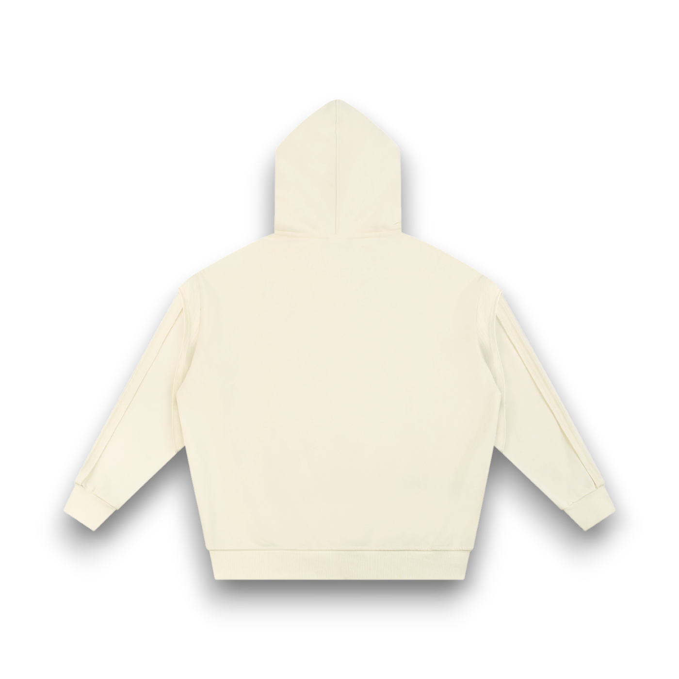 RB Contrast Tape Raw Edge Double Layered Zip Hoodie