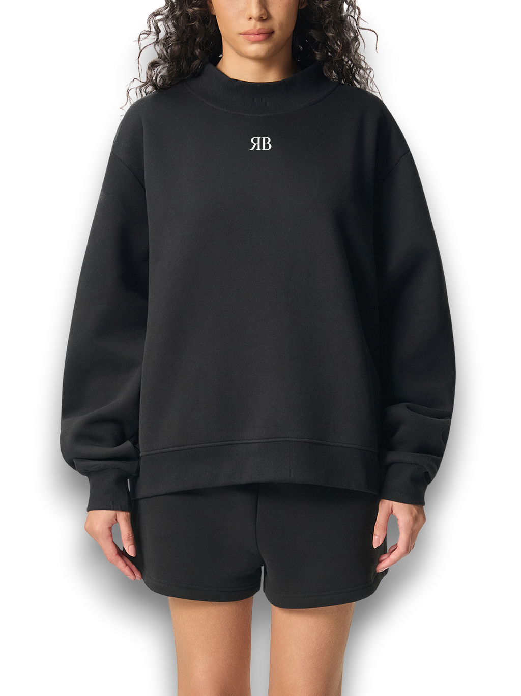 RB Mock Neck Crew Sweatshirt