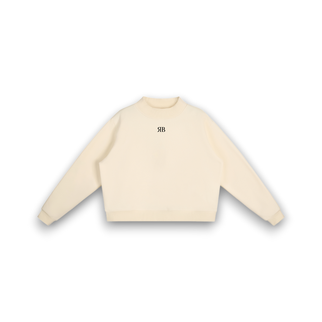 RB Mock Neck Crew Ice-Cream Sweatshirt