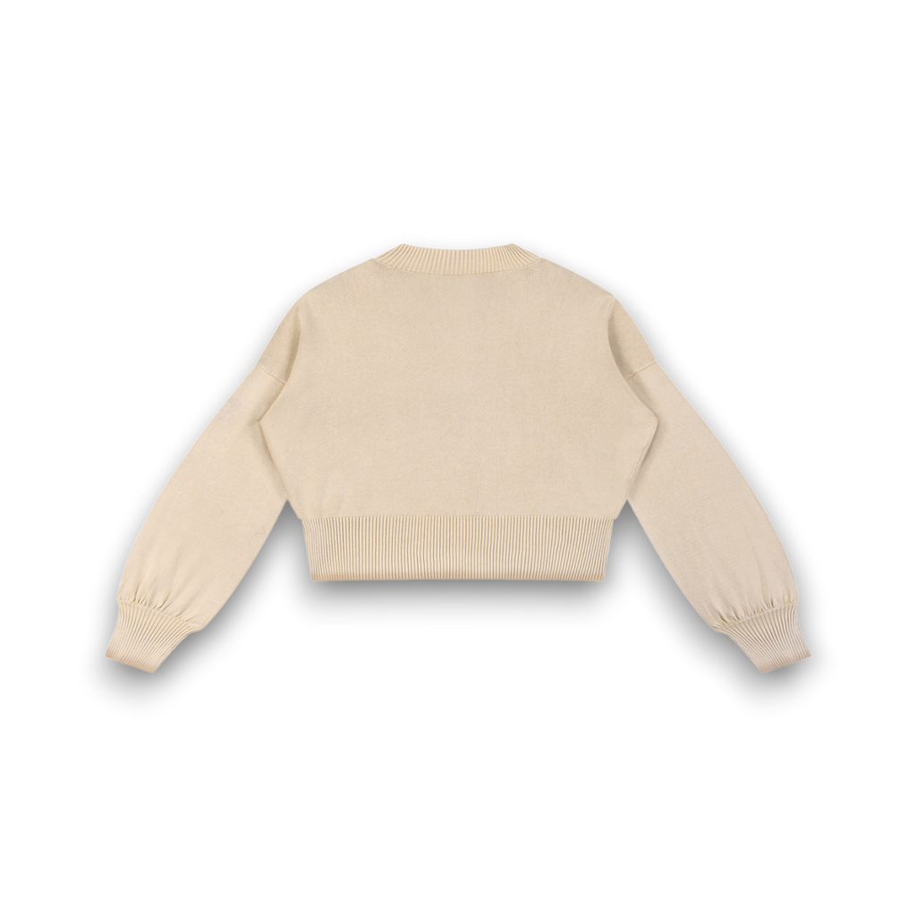 RB Mineral Wash Balloon Sleeve Cropped Sweater