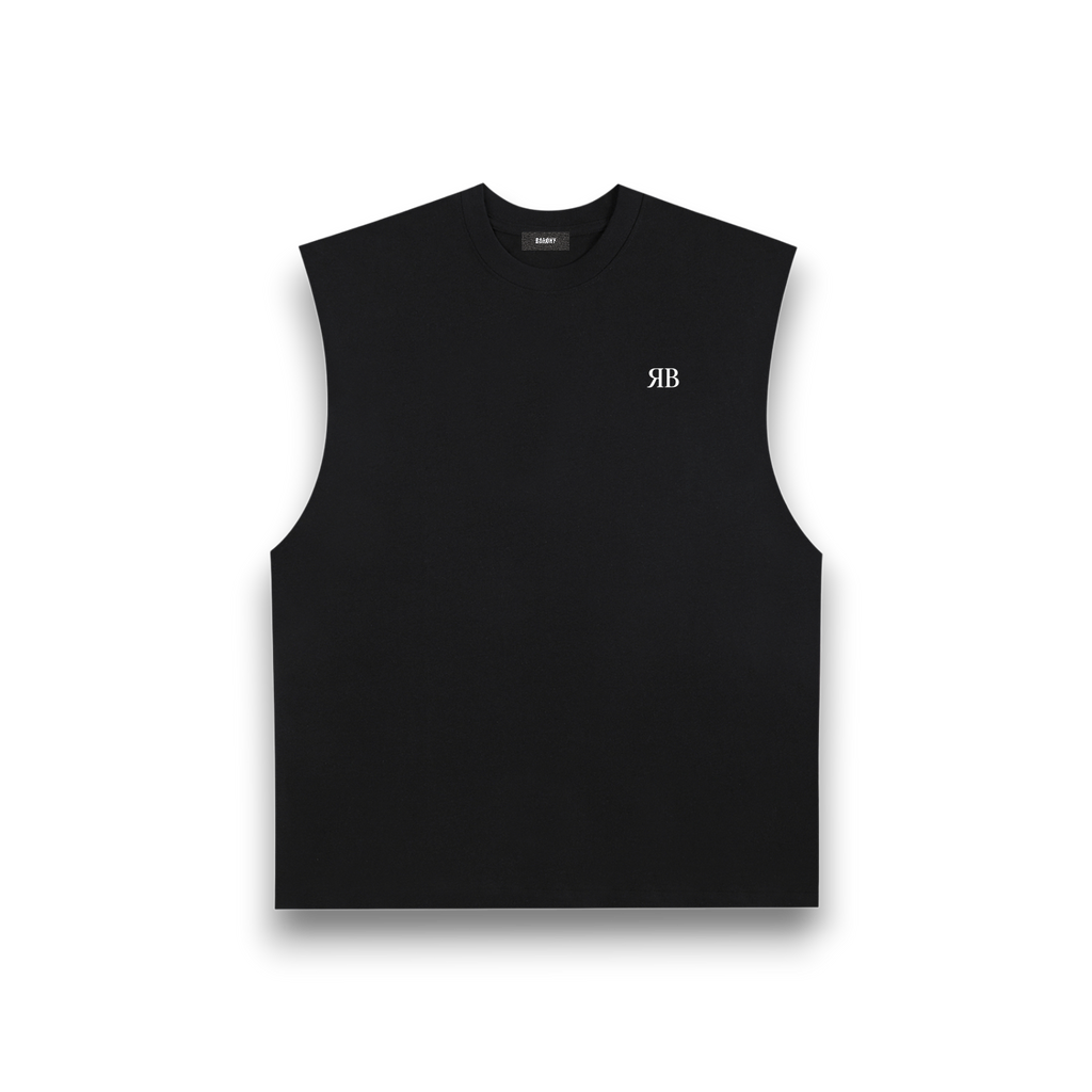 RB Raw Edge Black Tank Top
