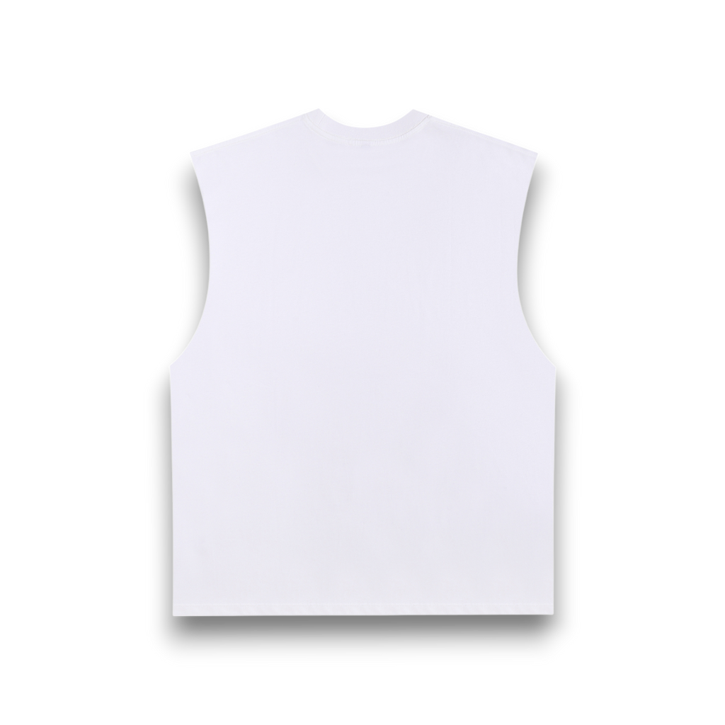RB Raw Edge White Tank Top