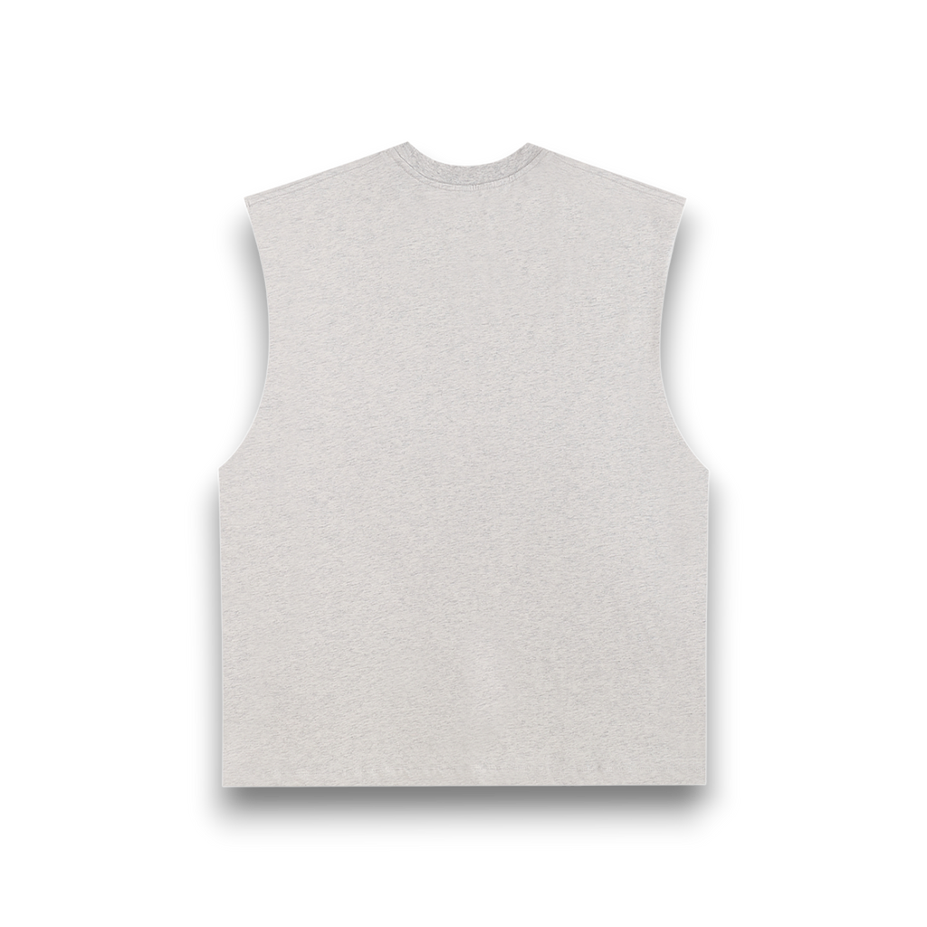 RB Raw Edge Flower Gray Tank Top