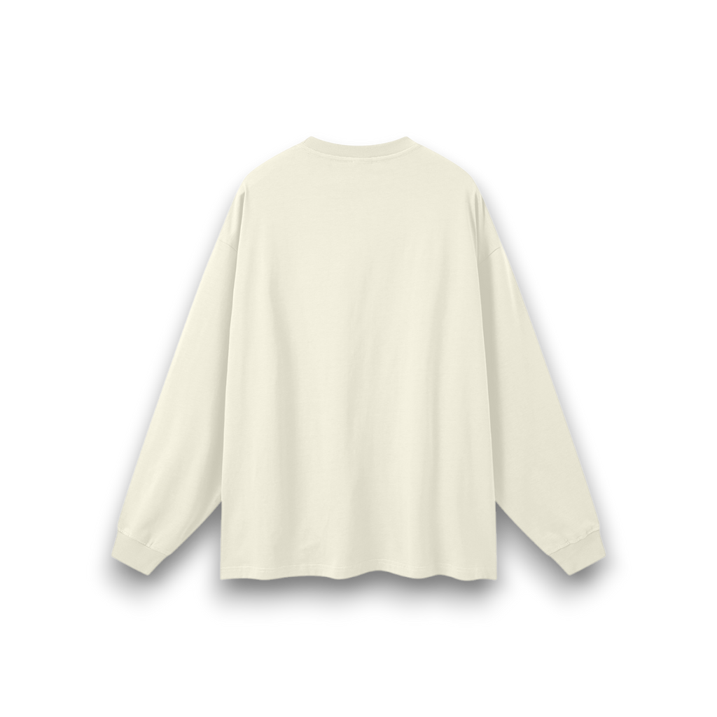 RB Oversized Cream Long Sleeve Tee