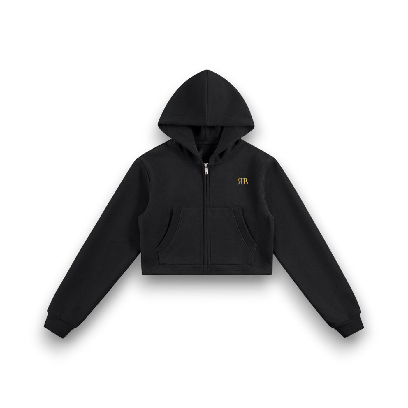 RB Cropped Zip-Up Cherry Hoodie