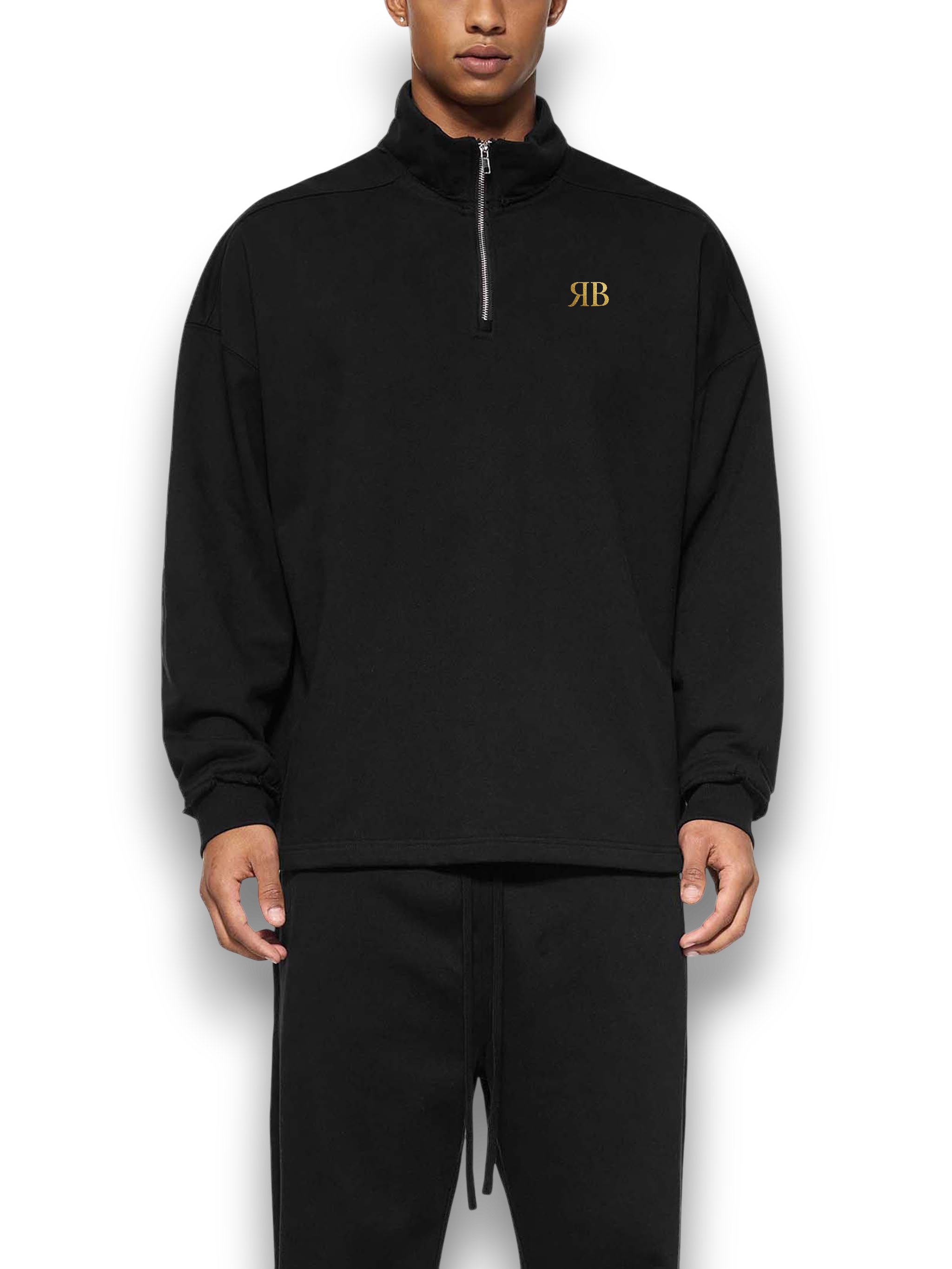 RB Half-Zip Rolled Edge Sweatshirt