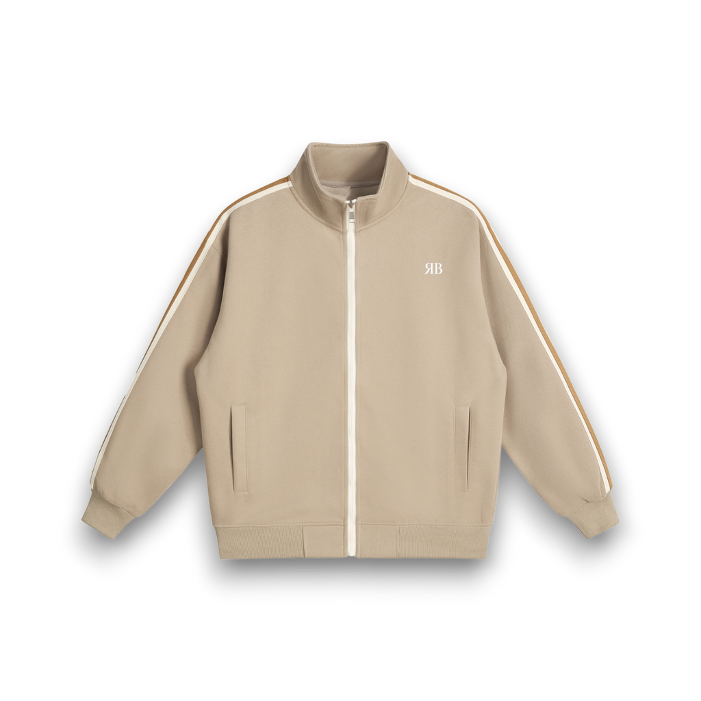 RB Side-Stripe Stand Collar Sand Jacket