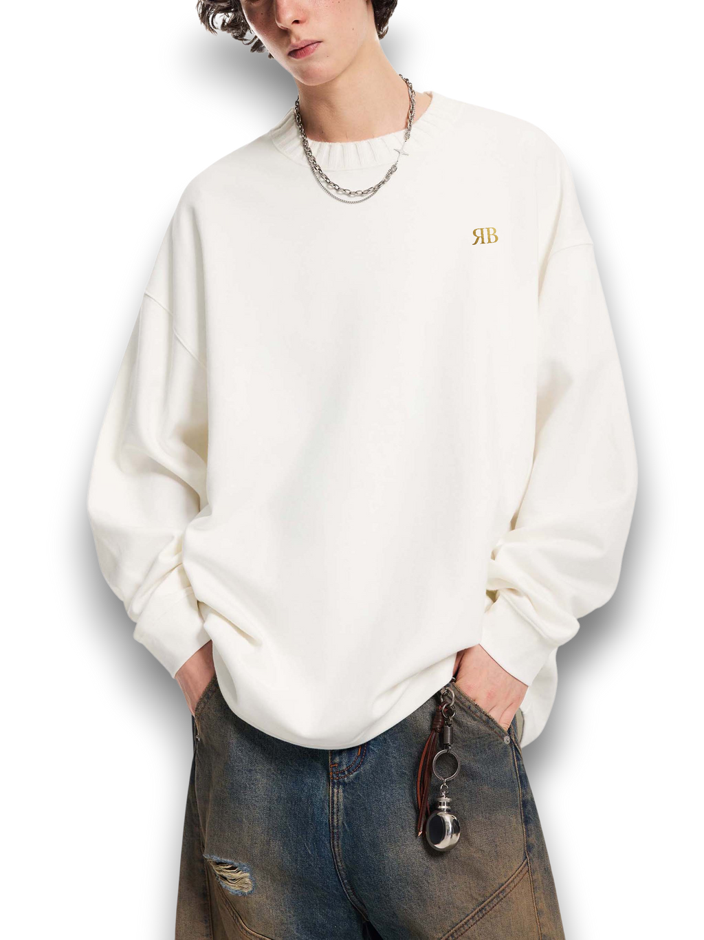 RB Knitted Round Neck Oversize Sweatshirt