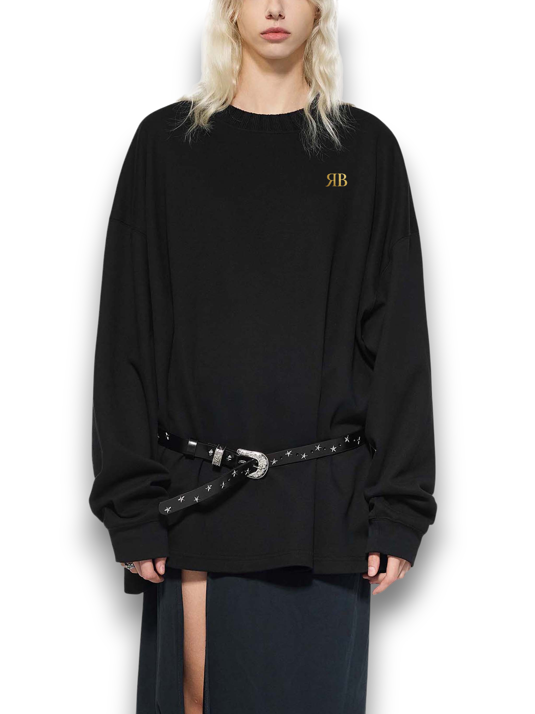 RB Knitted Round Neck Oversize YinYan W Sweatshirt