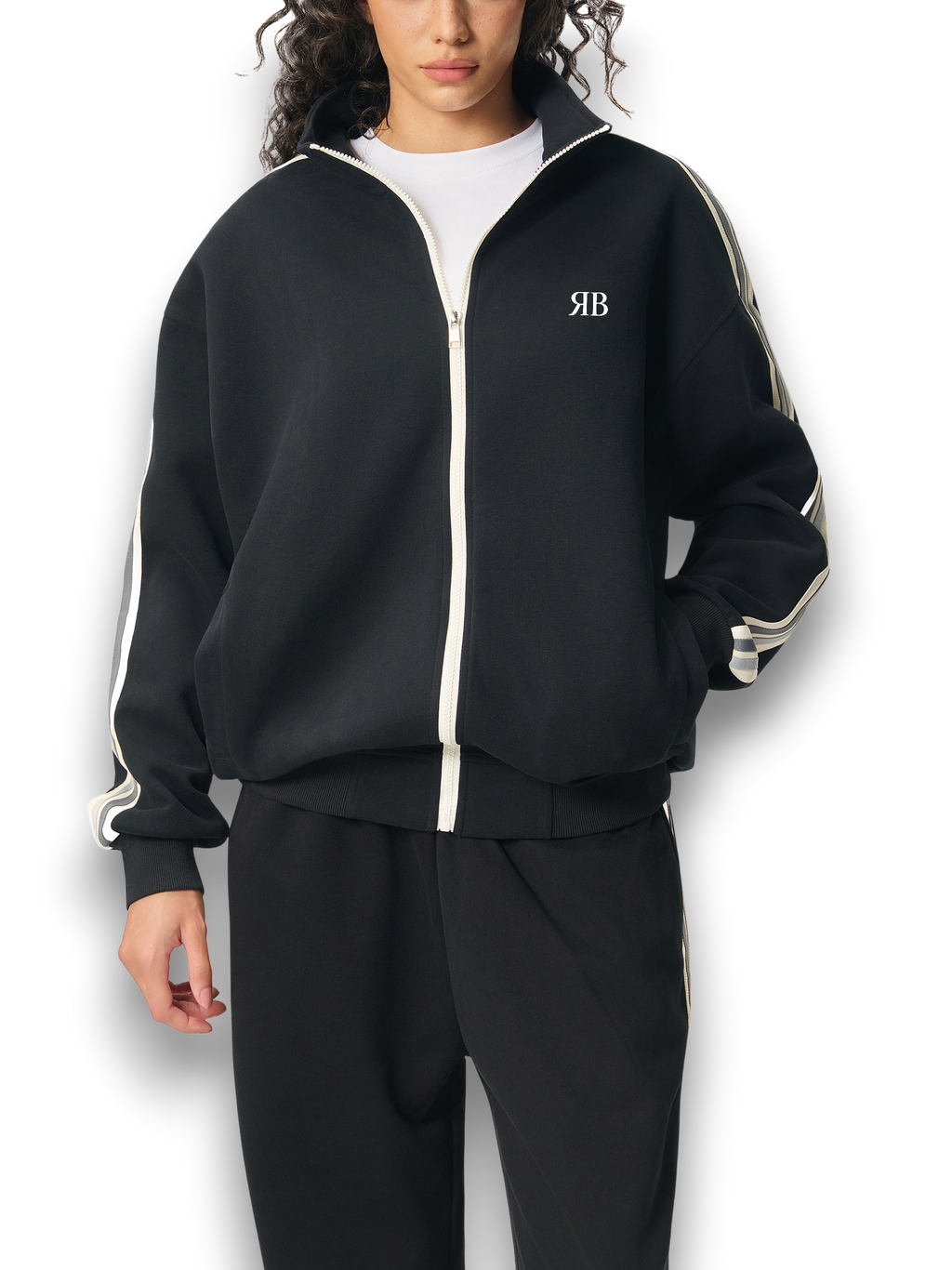 RB Side-Stripe Stand Collar W Jacket