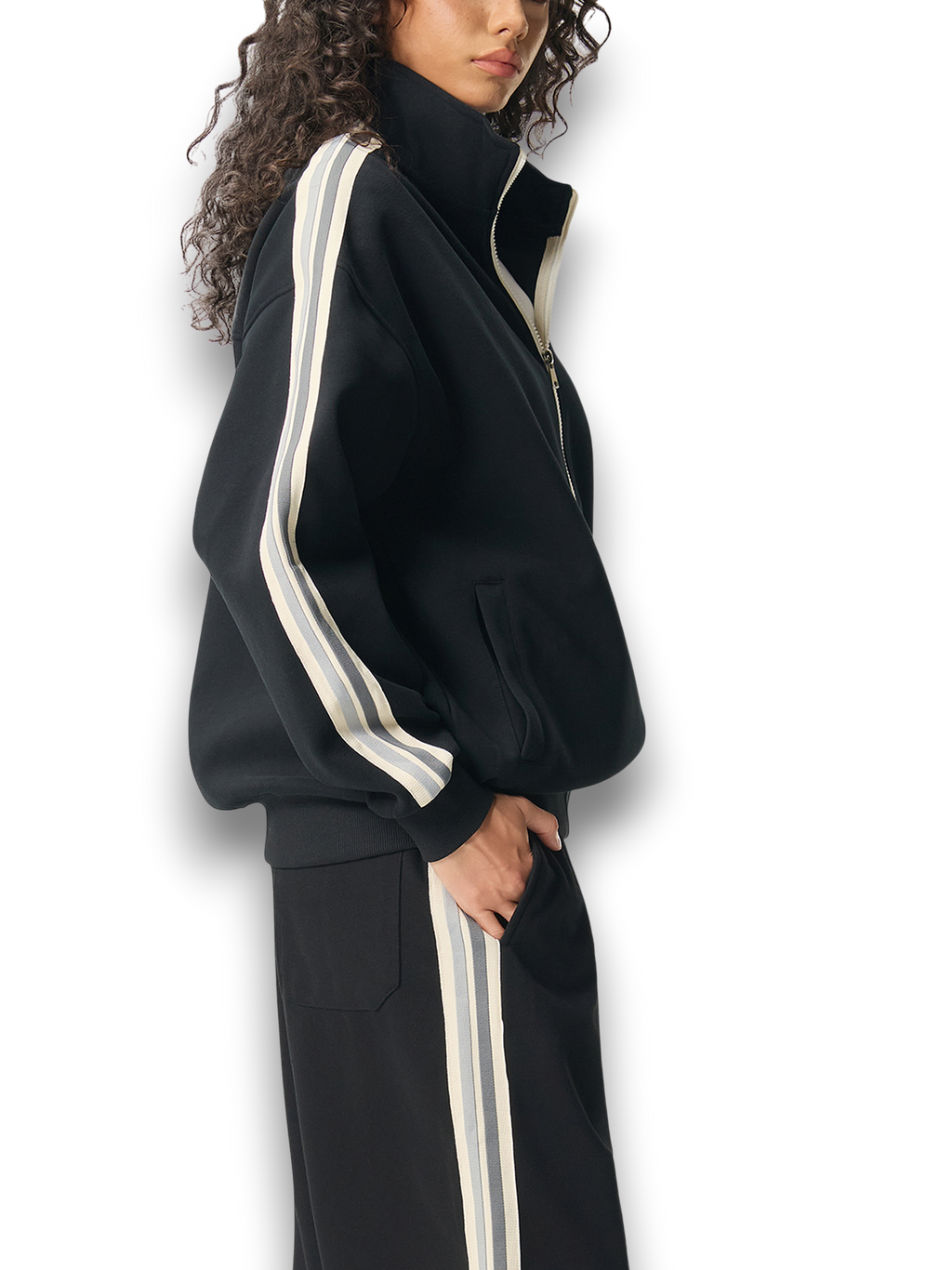 RB Side-Stripe Stand Collar W Jacket