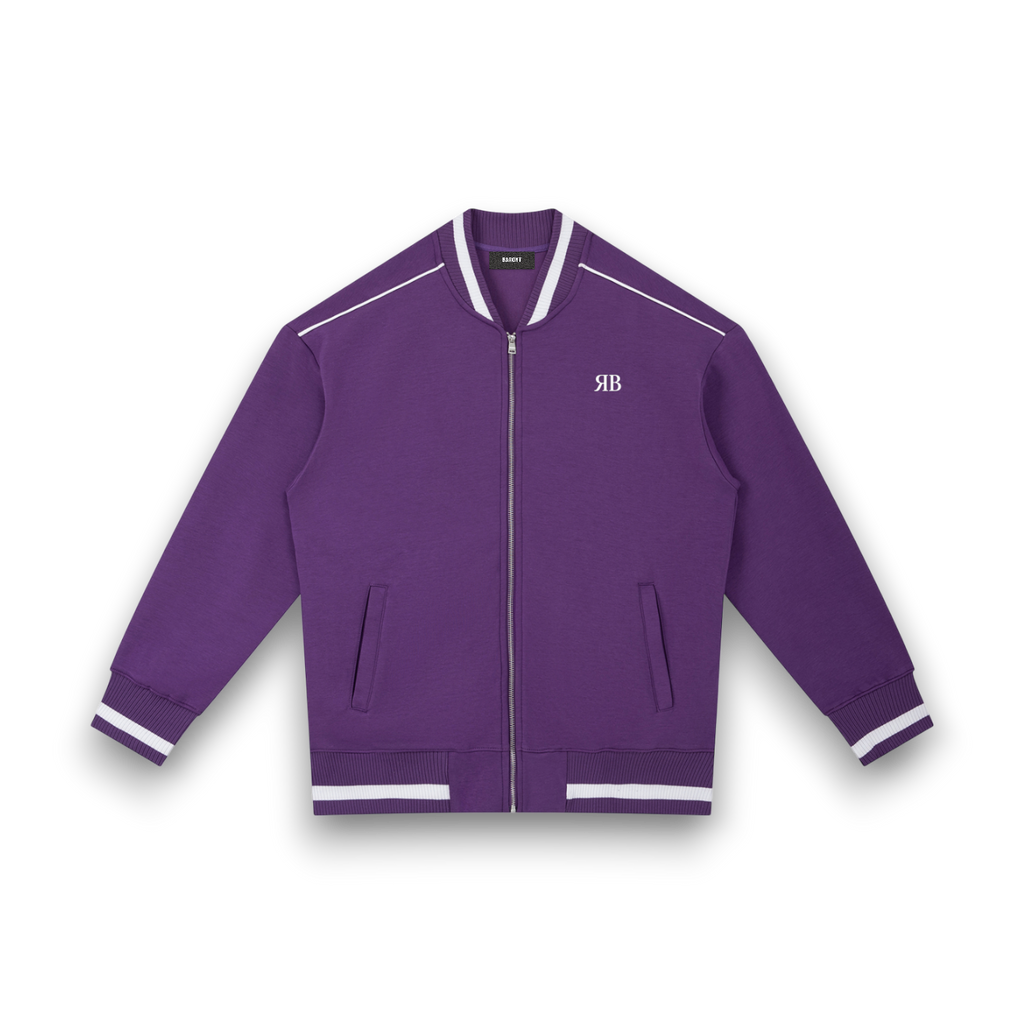 RB Piping Zip Bomber Berry Jacket