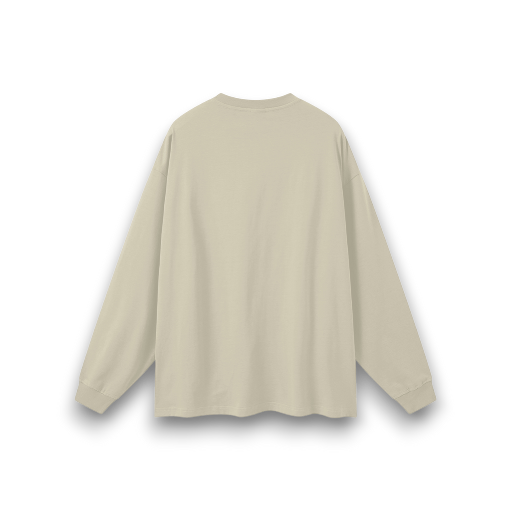 RB Oversized Cream Long Sleeve Tee