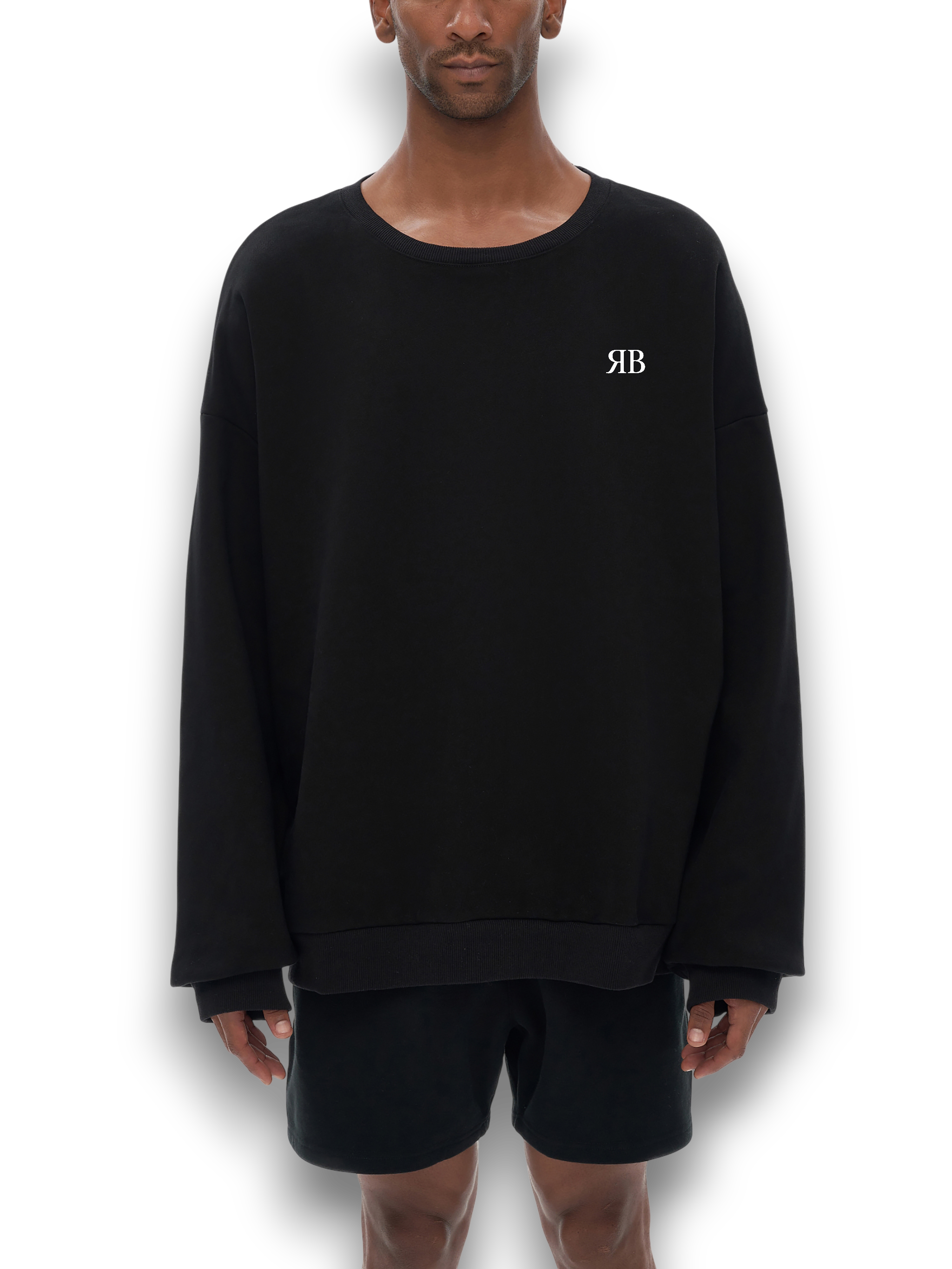 RB Drop Shoulder Black Sweatshirt