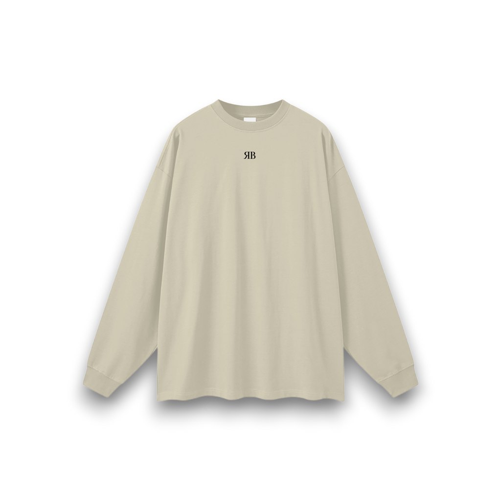 RB Oversized Cream Long Sleeve Tee