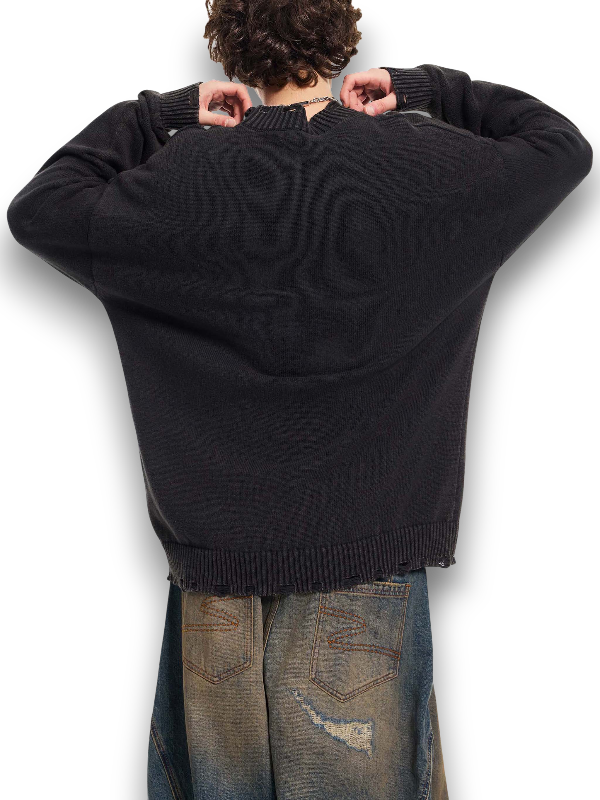 RB Washed Hand Frayed Sweater