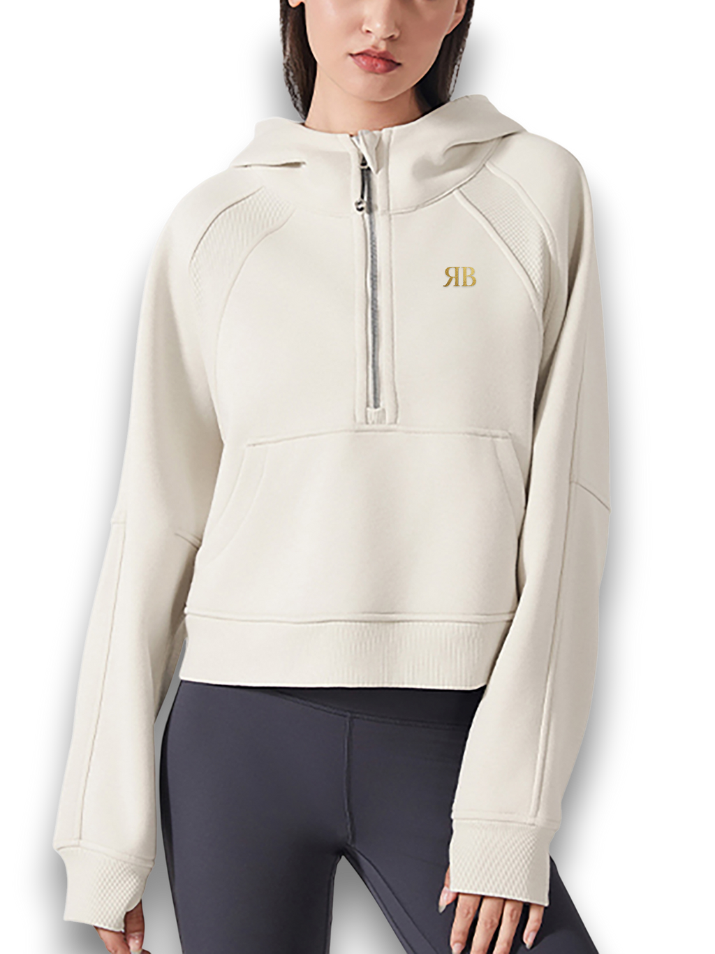 RB Cropped Half Zip Hoodie