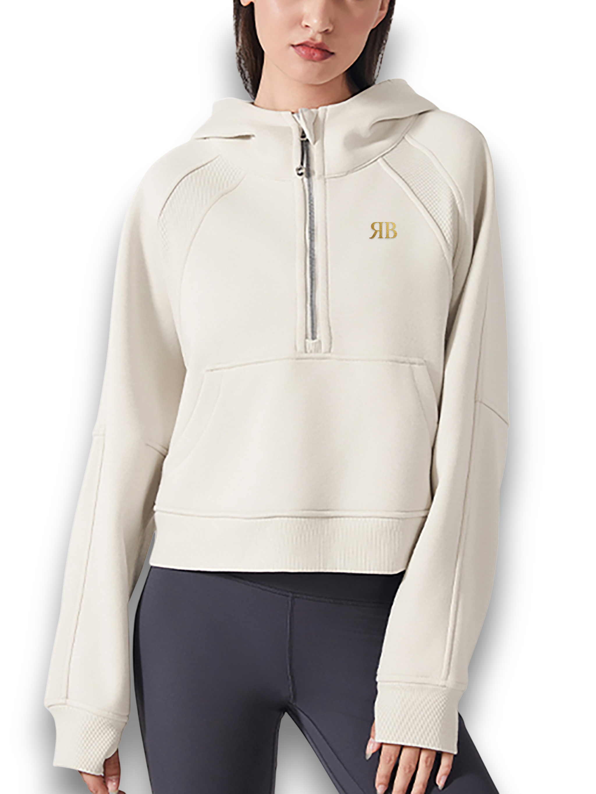 RB Cropped Half Zip Hoodie