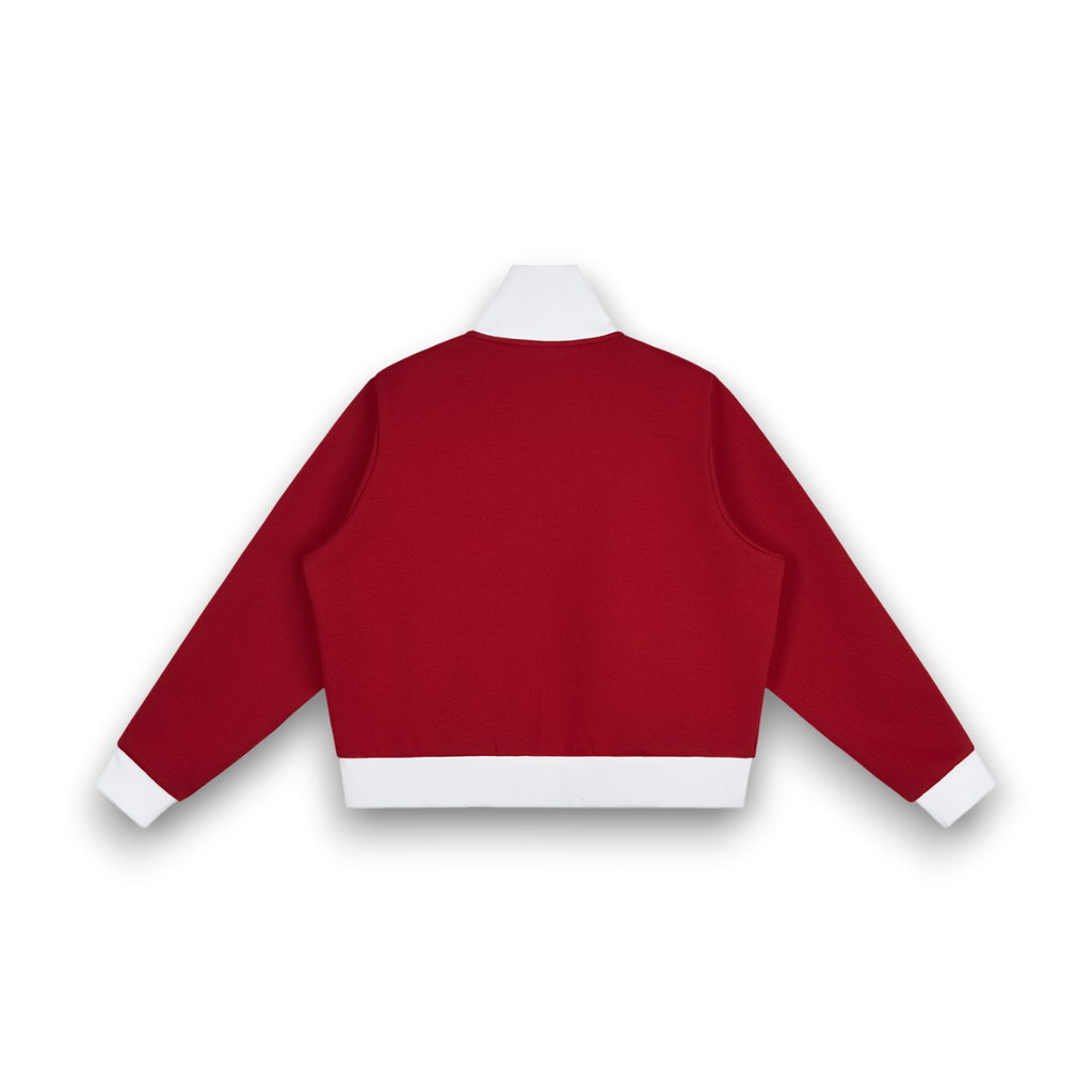Side Stripe Fleece Cropped Track Jacket