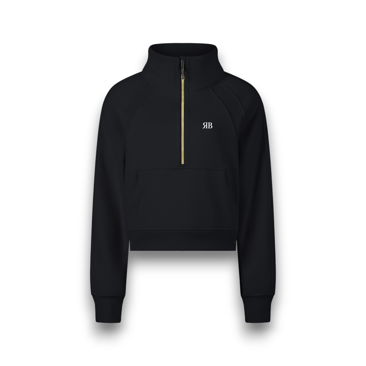 RB Cropped Sand Half Zip Sweatshirt