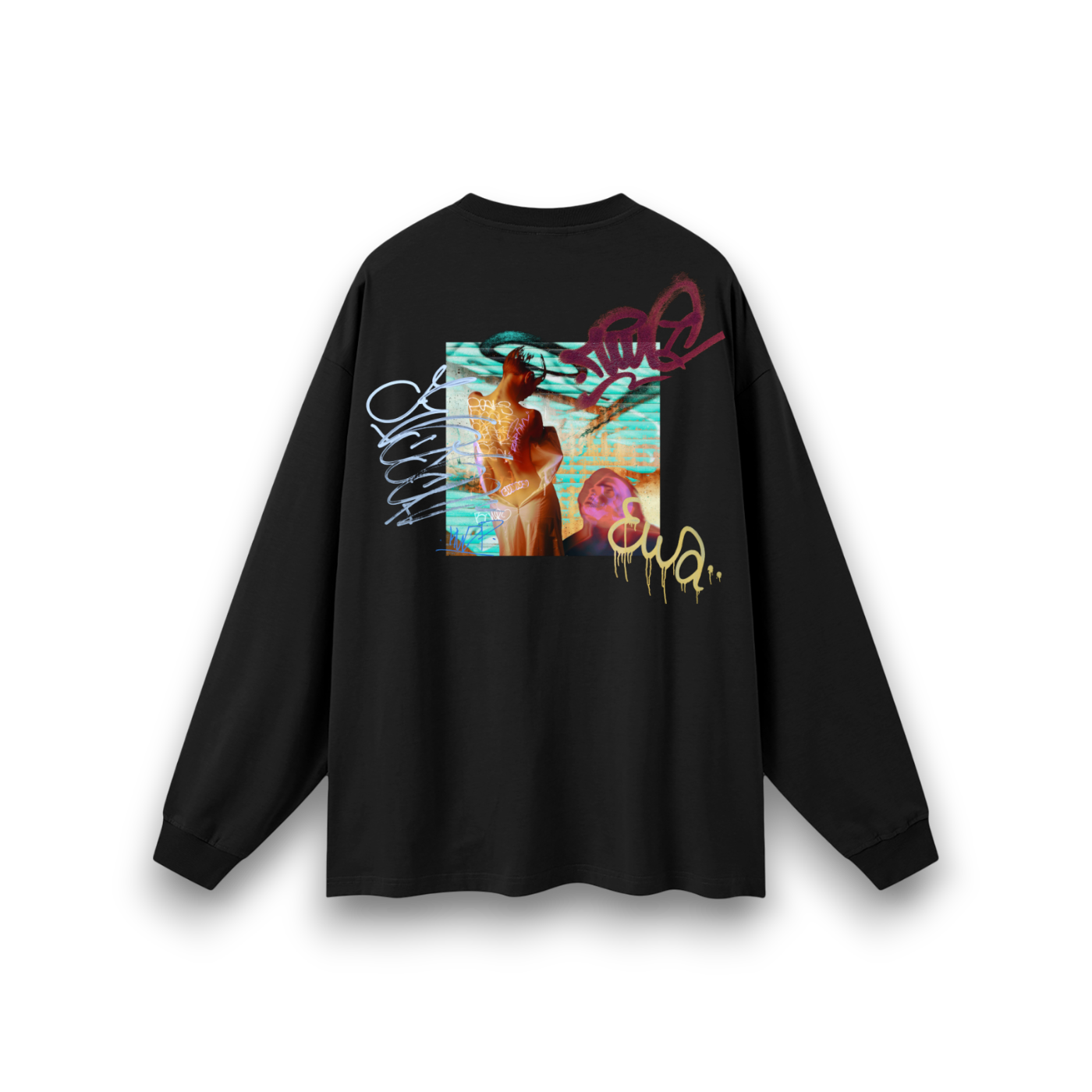 RB x Bunny Graffiti Bright Oversized Long Sleeve T-Shirt