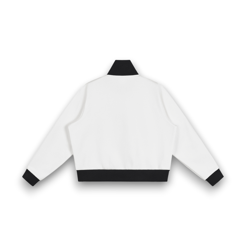 Side Stripe Fleece Cropped Track Jacket