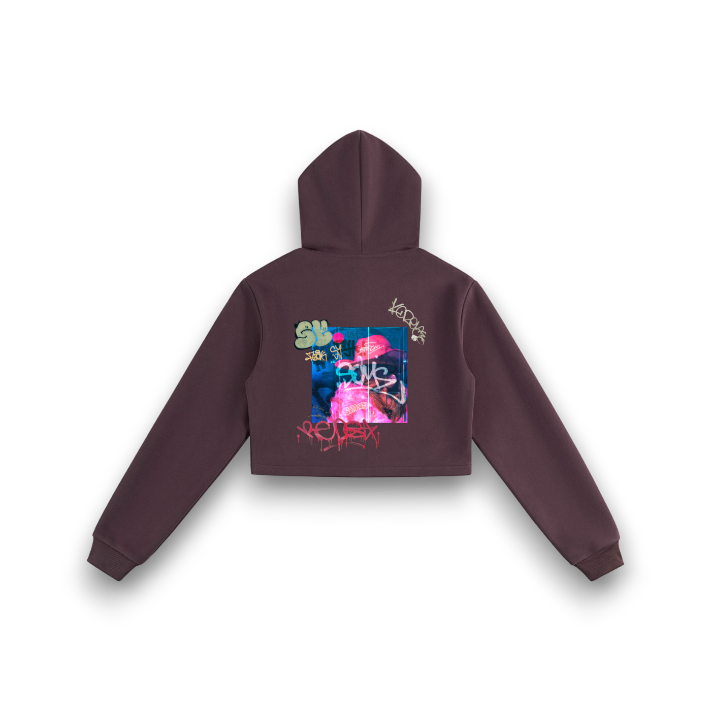 RBx Bunny Nonchalant Women Cropped Zip-Up Hoodie