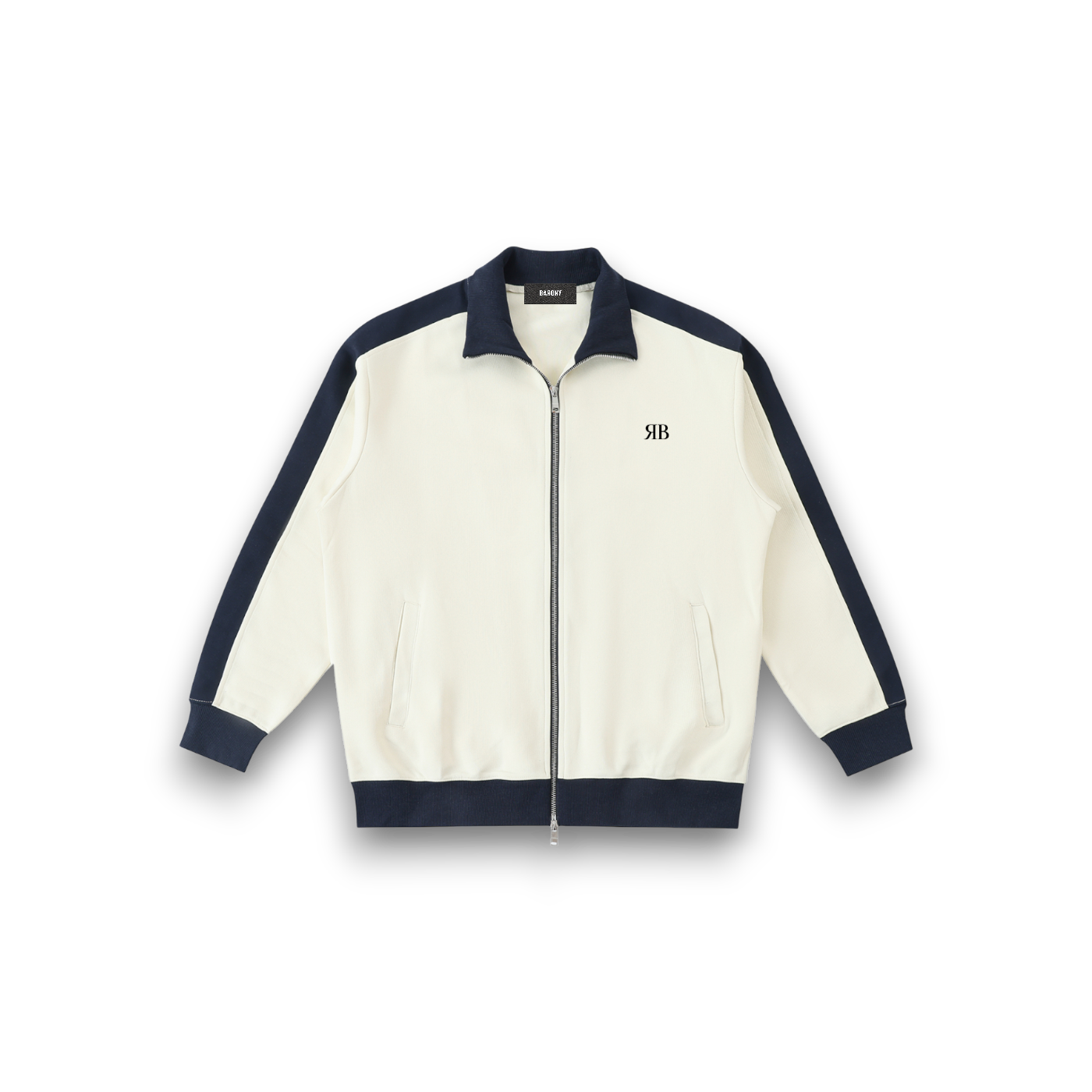 RB Trim Stand Collar Blu Jacket