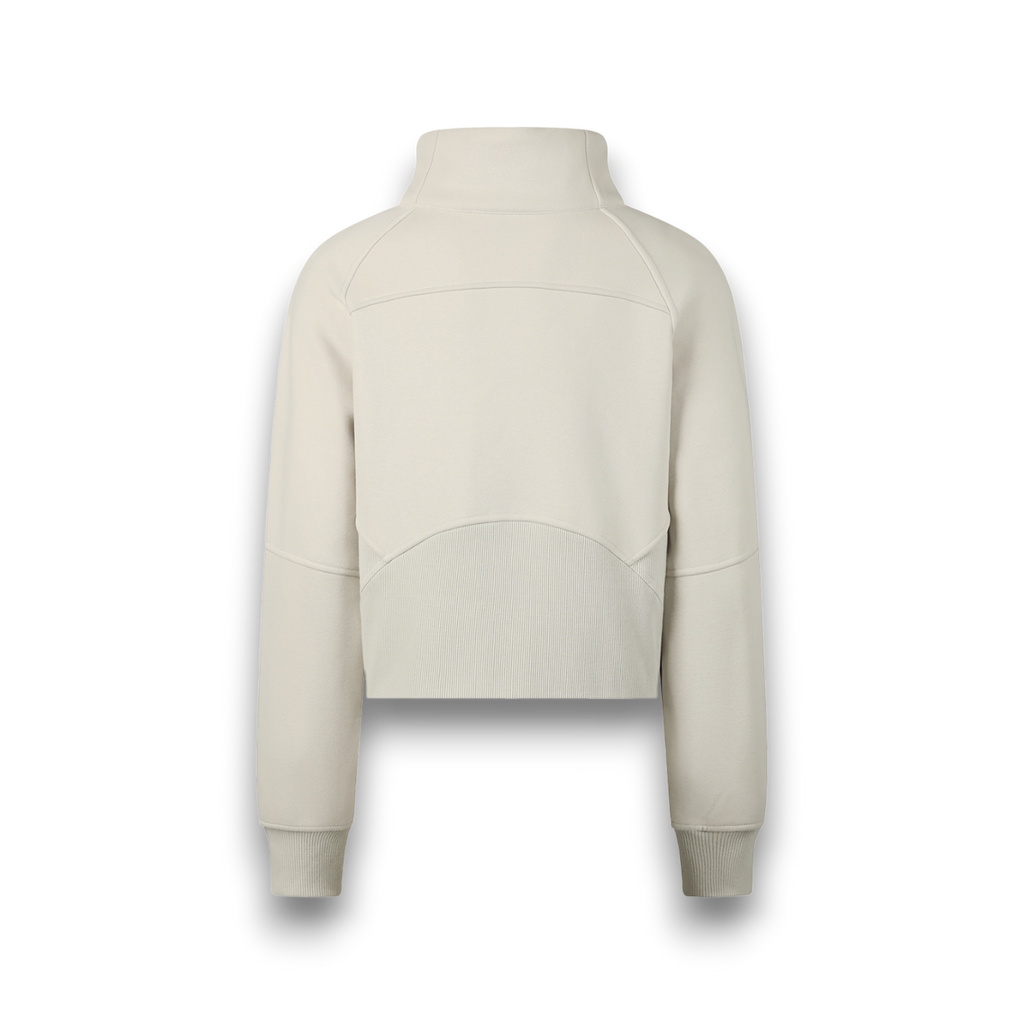 RB Cropped Sand Half Zip Sweatshirt