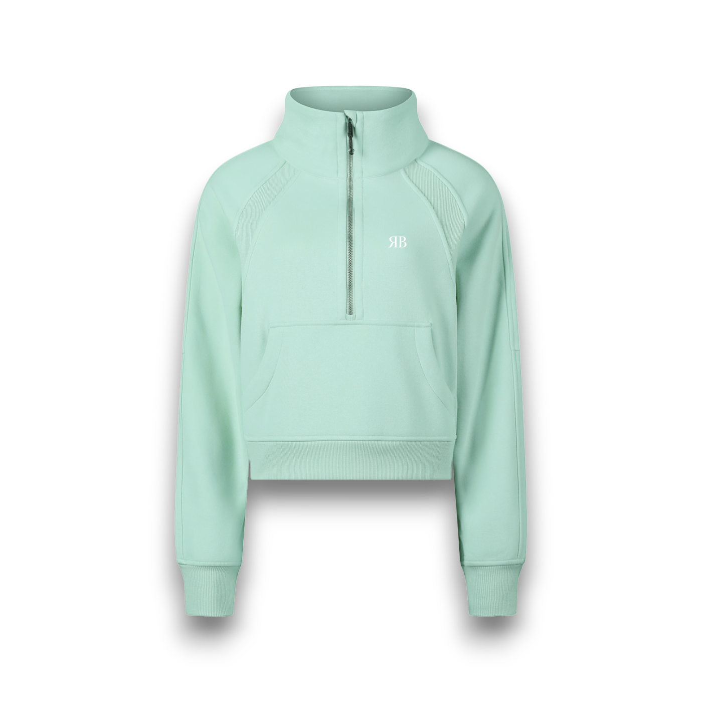 RB Cropped Mint Half Zip Sweatshirt