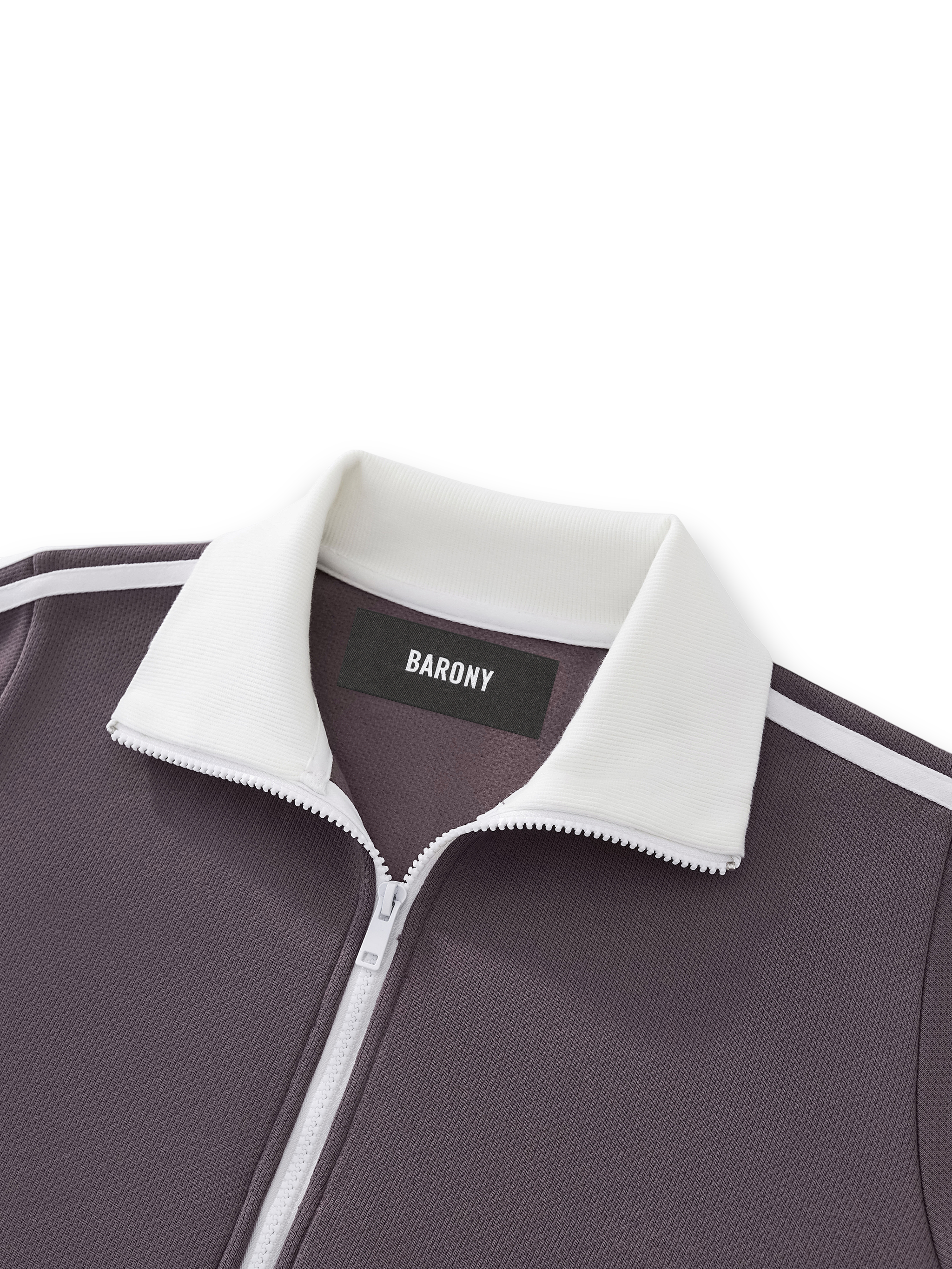 Side Stripe Fleece Cropped Track Plum Jacket