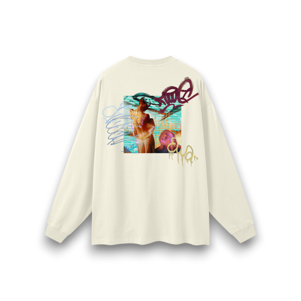 RB x Bunny Graffiti Bright Oversized Long Sleeve T-Shirt