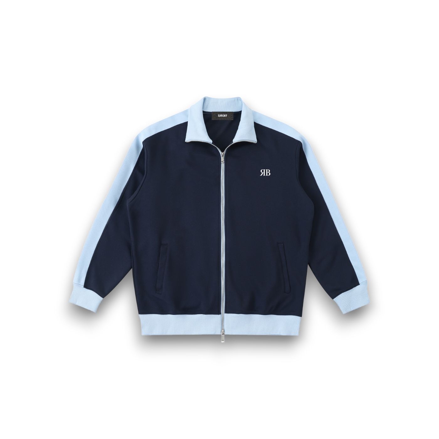 RB Trim Stand Collar Blu Jacket