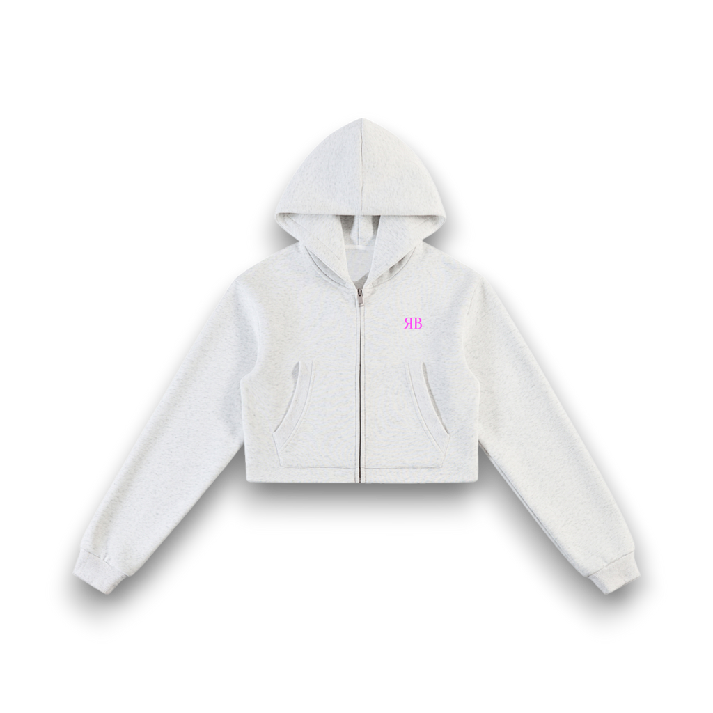 RBx Bunny Nonchalant Women Cropped Zip-Up Hoodie