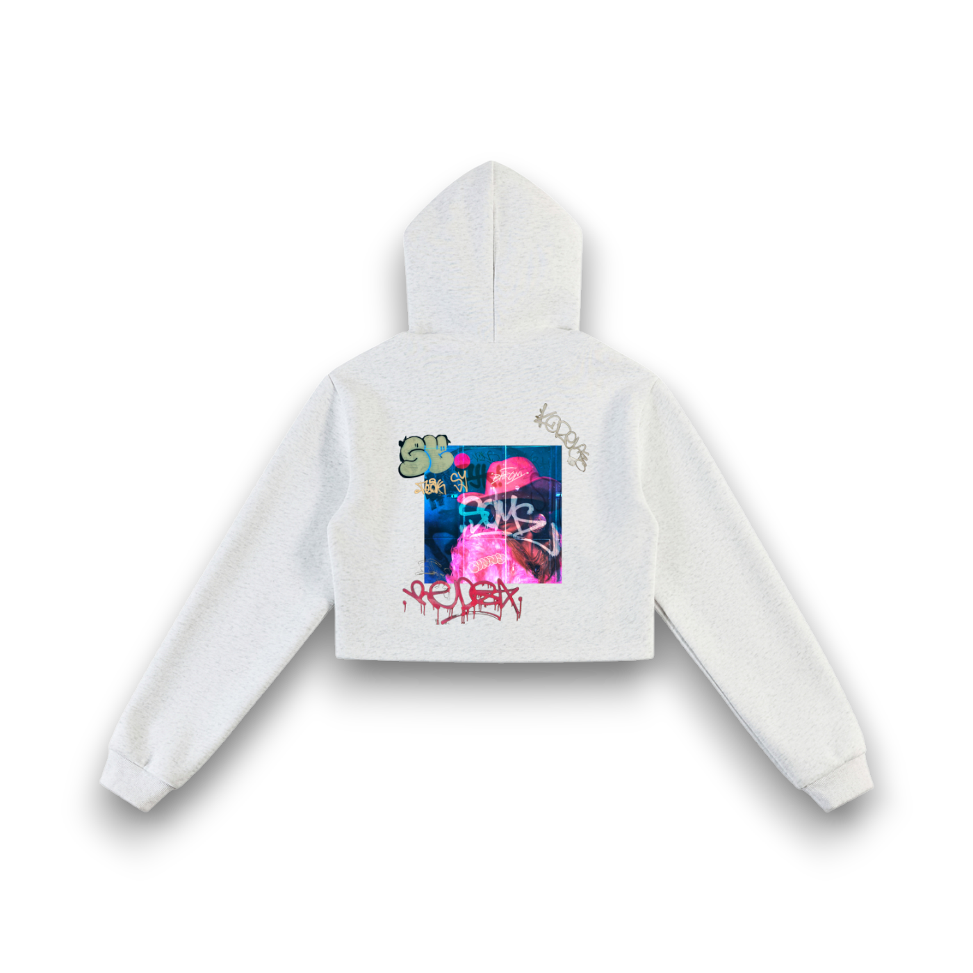 RBx Bunny Nonchalant Women Cropped Zip-Up Hoodie
