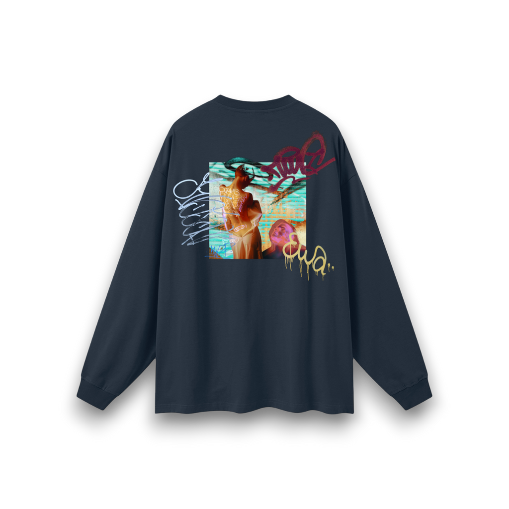 RB x Bunny Graffiti Oversized Long Sleeve T-Shirt