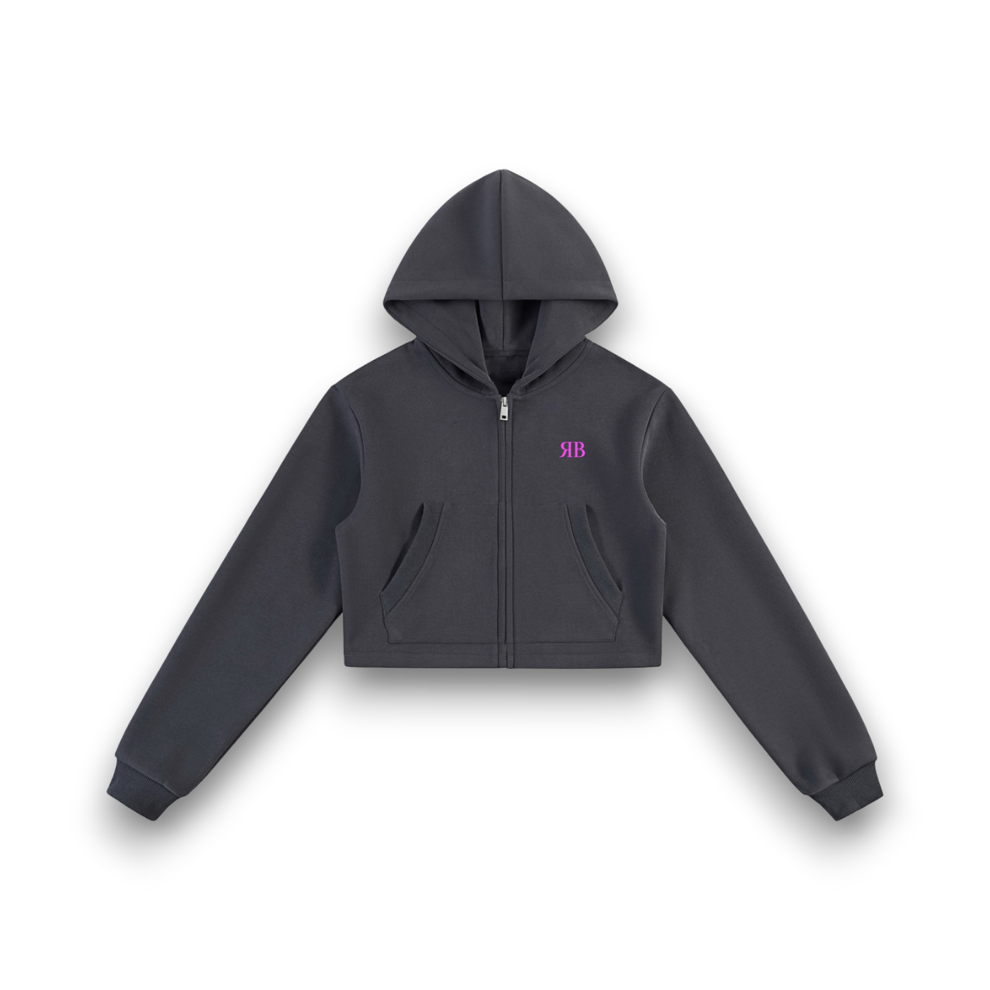 RBx Bunny Nonchalant Women Cropped Zip-Up Hoodie