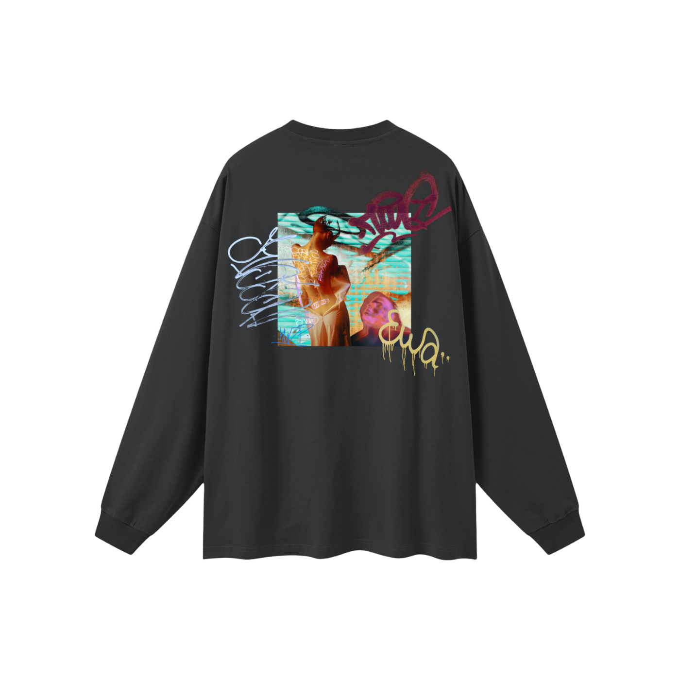 RB x Bunny Graffiti Oversized Long Sleeve T-Shirt
