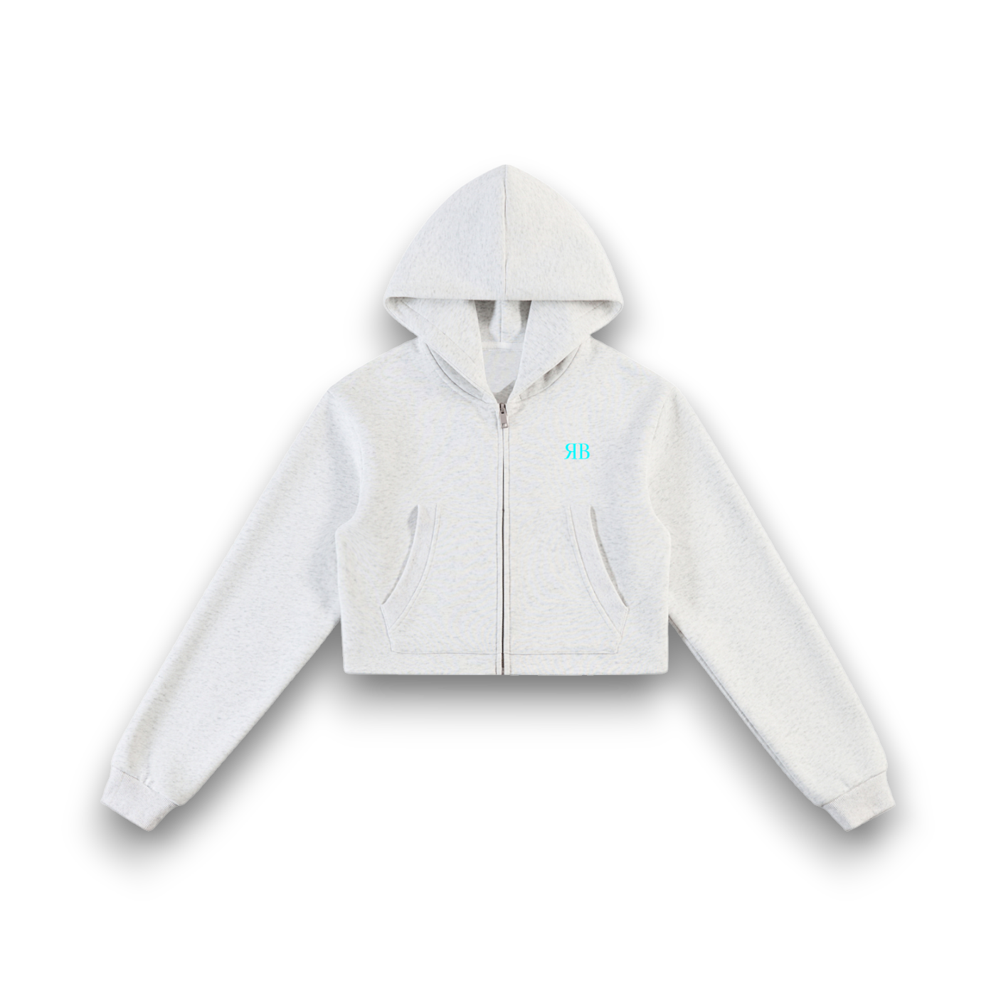 RBx Bunny Graffiti Women Cropped Zip-Up Hoodie