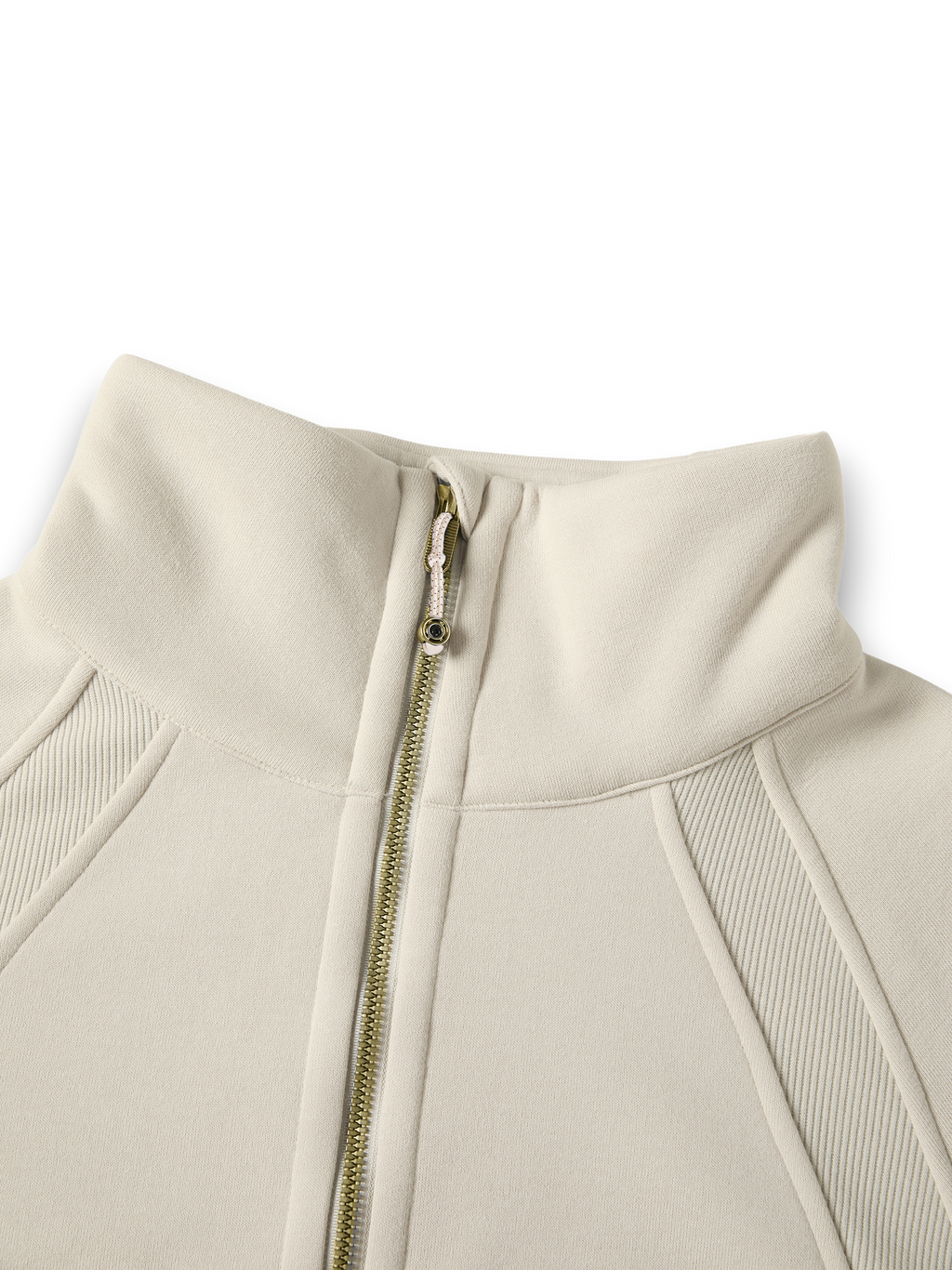 RB Cropped Sand Half Zip Sweatshirt