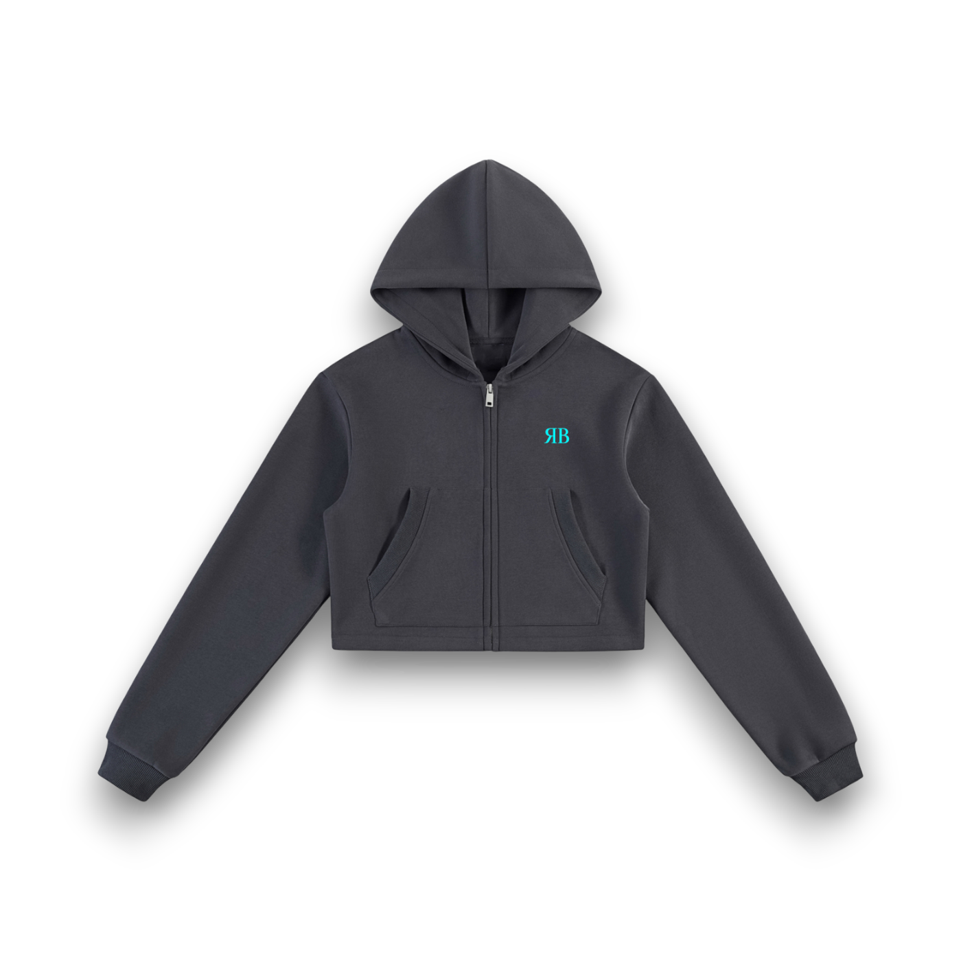 RBx Bunny Graffiti Women Cropped Zip-Up Hoodie