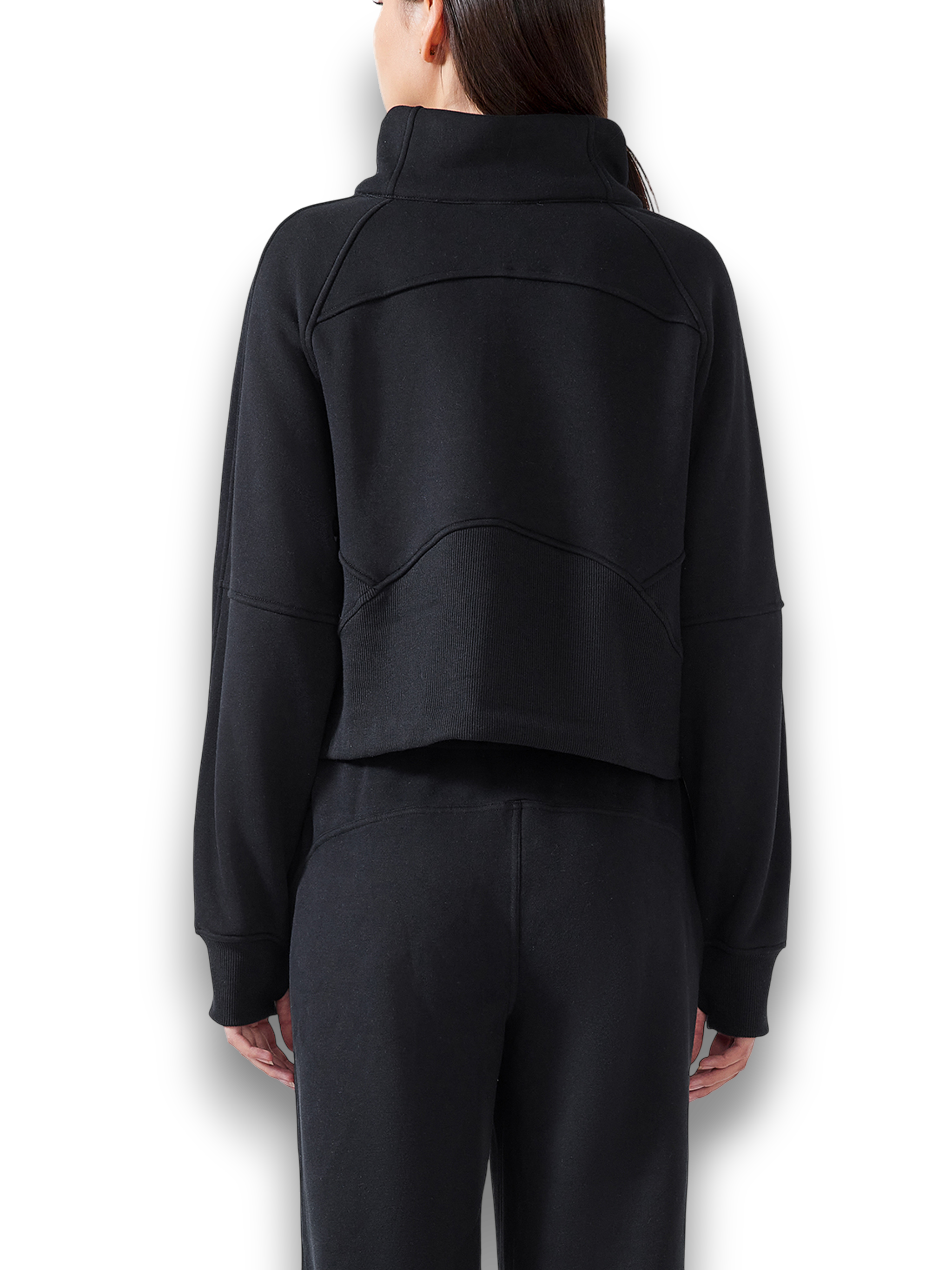 RB Cropped Sand Half Zip Sweatshirt
