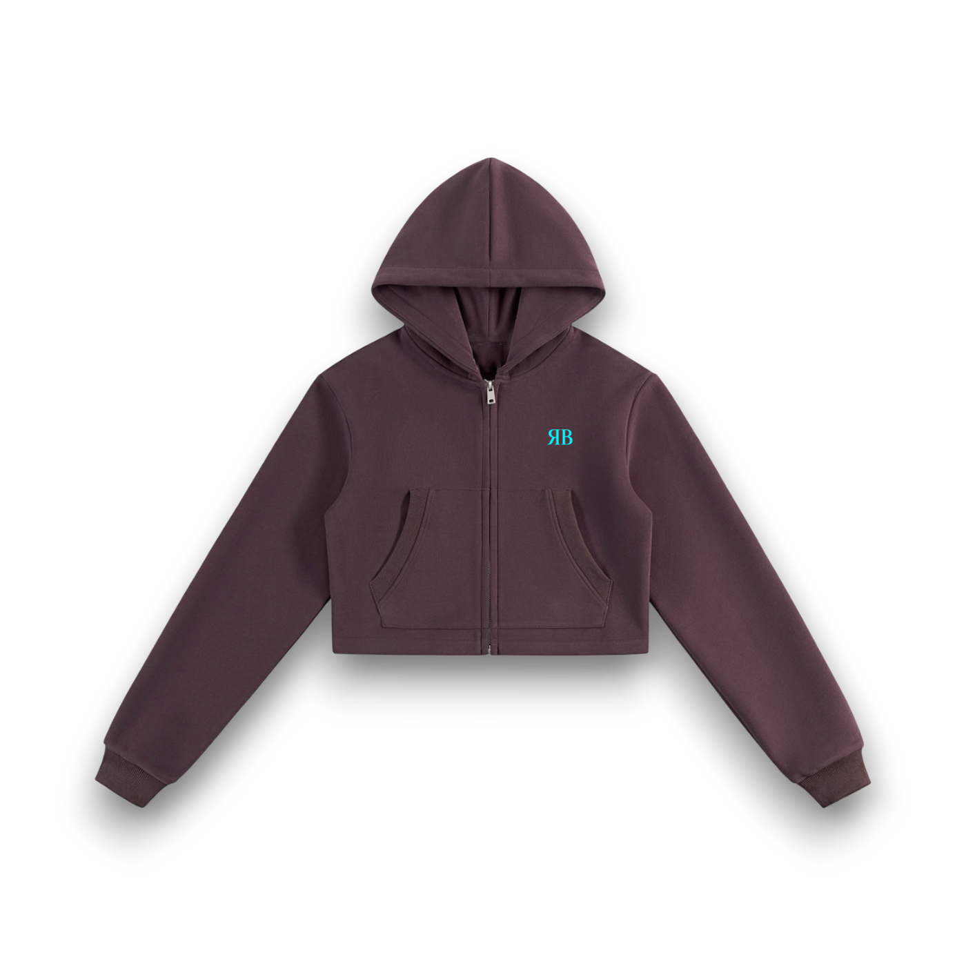 RBx Bunny Graffiti Women Cropped Zip-Up Hoodie