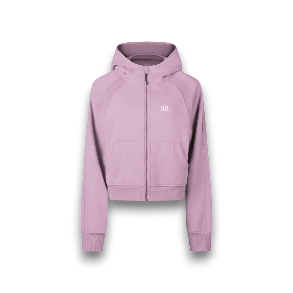 Cropped Zip-Through Bright Hoodie
