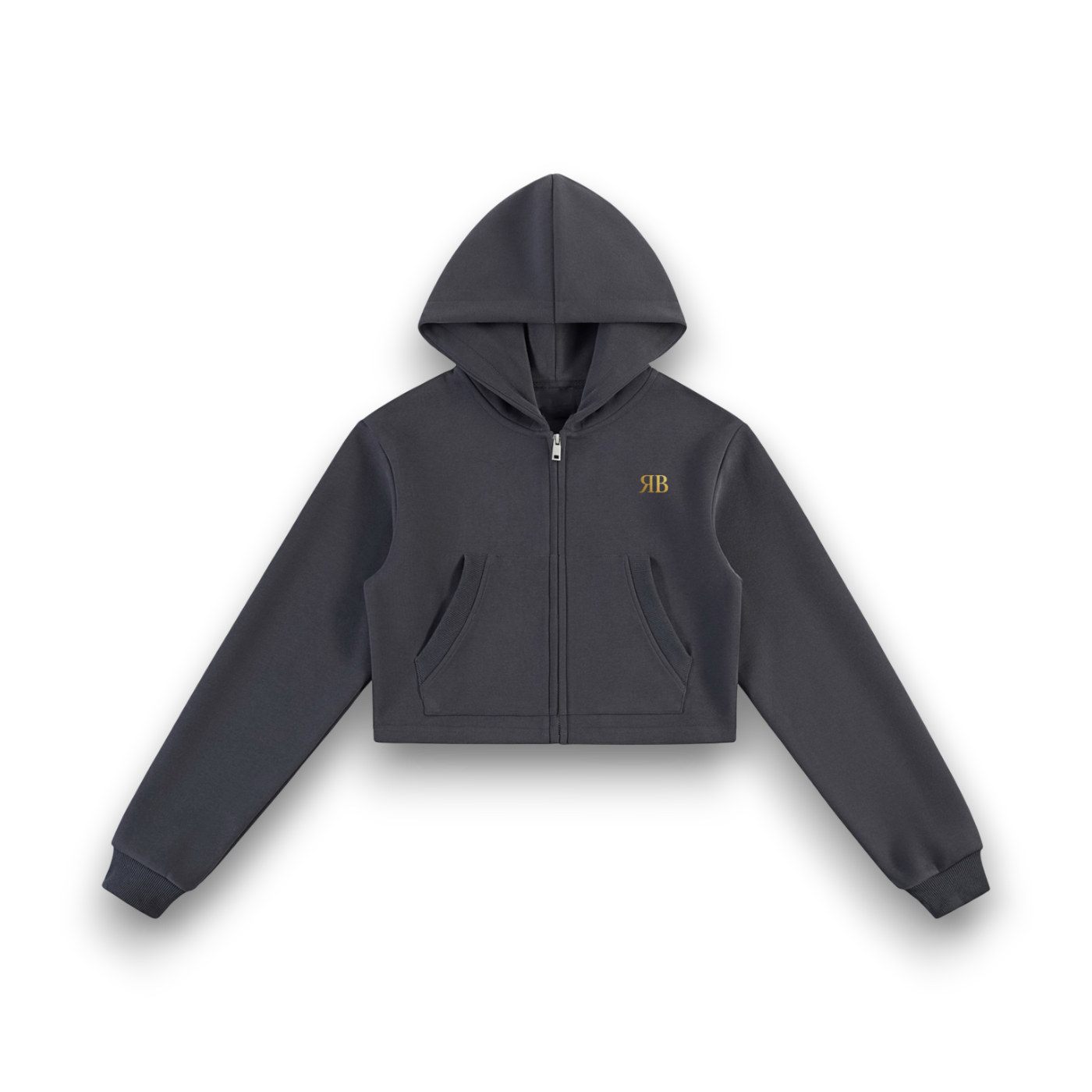 RB Cropped Zip-Up Hoodie