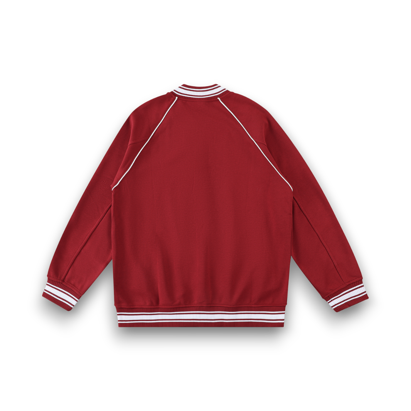 RB Contrast Trim Raglan Varsity Brownie Jacket