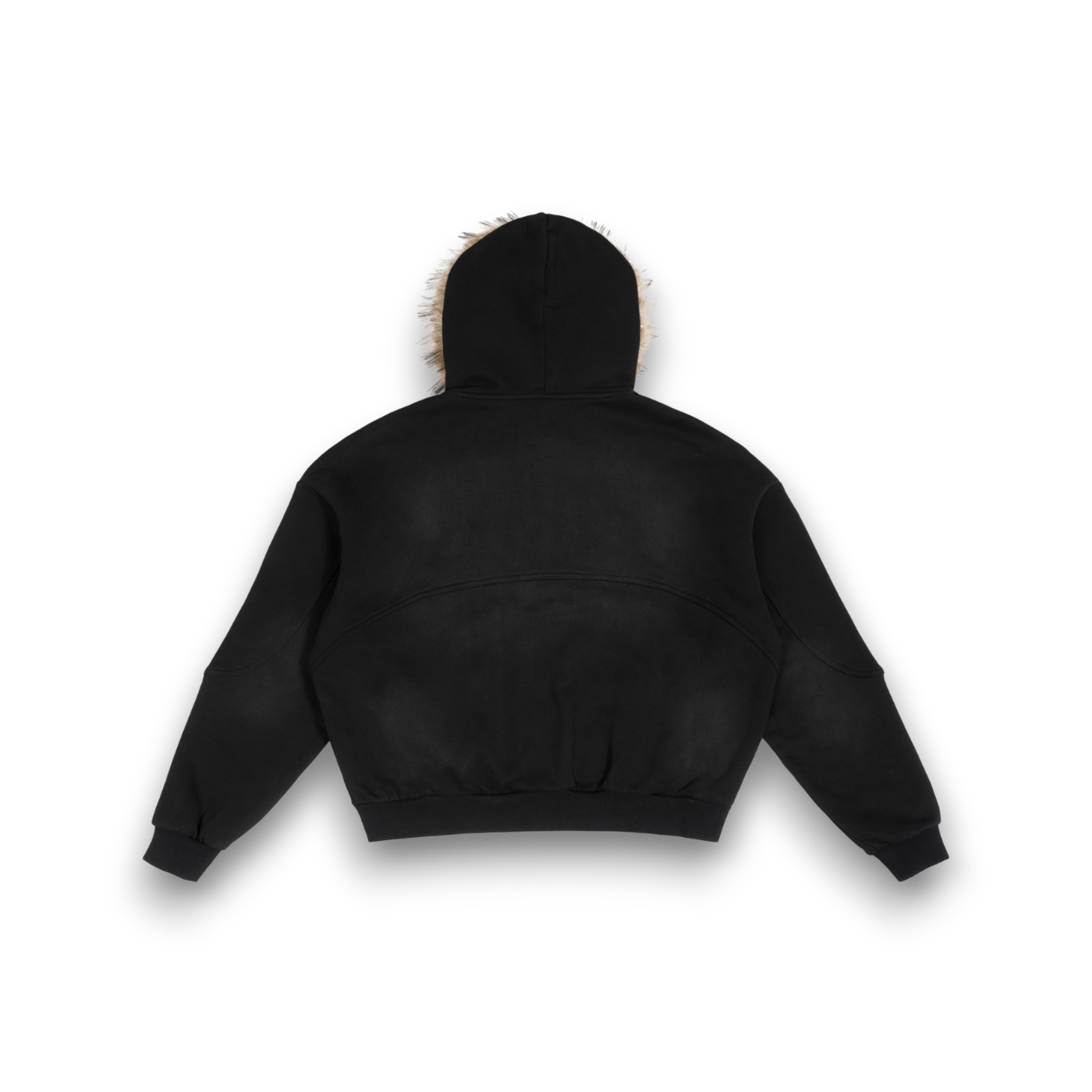 RB Sun Fade Boxy Detachable Fur Hoodie